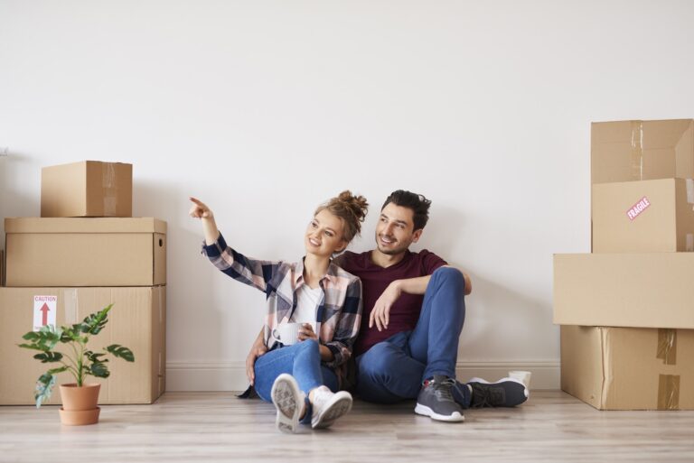 Happy couple making plans for marriage